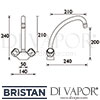 Bristan Club Budget Sink Mixer White Tap Dimensions